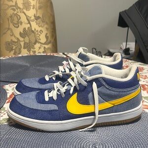 Nike Denim Blue and Yellow Low-Top Sneakers